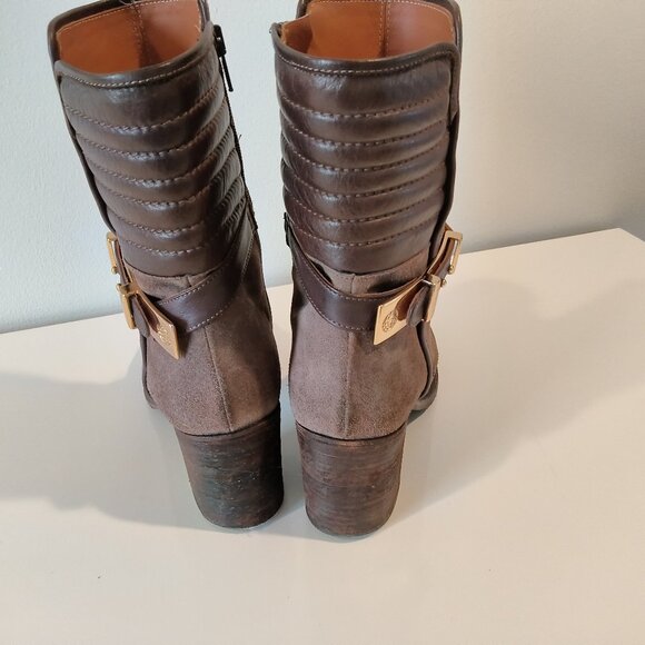 Napoleoni  Brown Suede And Leather Boots Made in Italy Size  37 - Picture 8 of 9